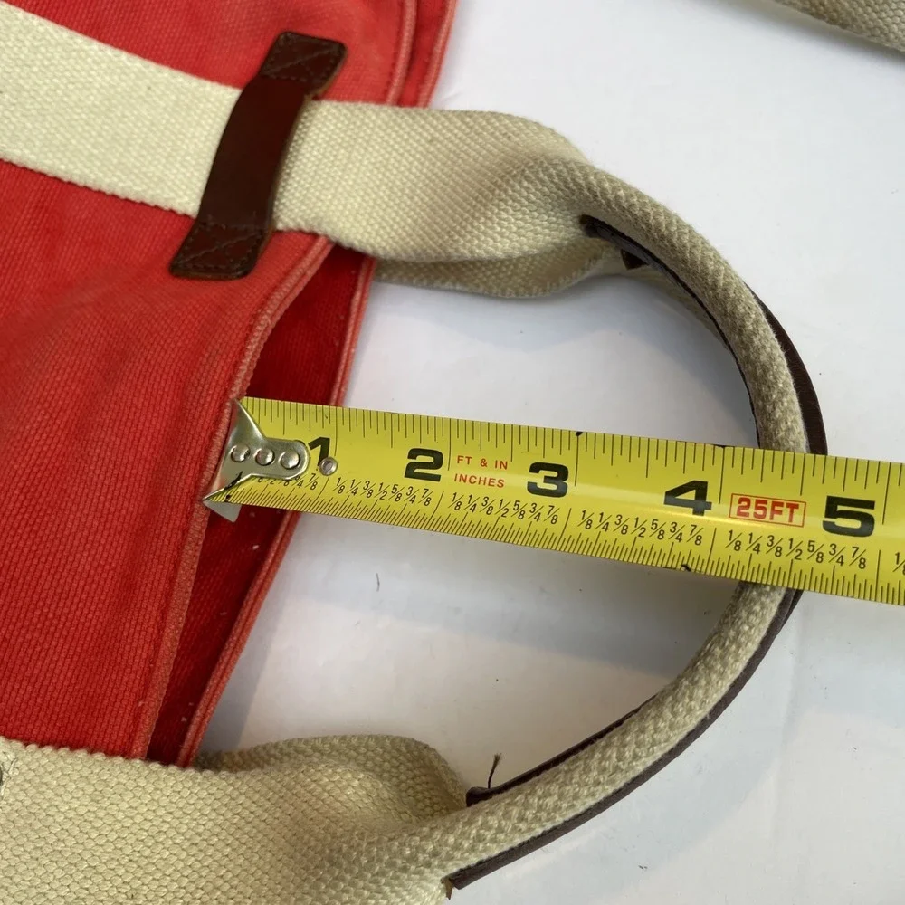 VTG Frank Daniel Tote Crossbody Bag Red Heavy Canvas Handmade Italy Designer